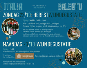 Inkom Herfst Wijndegustatie - 22 & 23 oktober